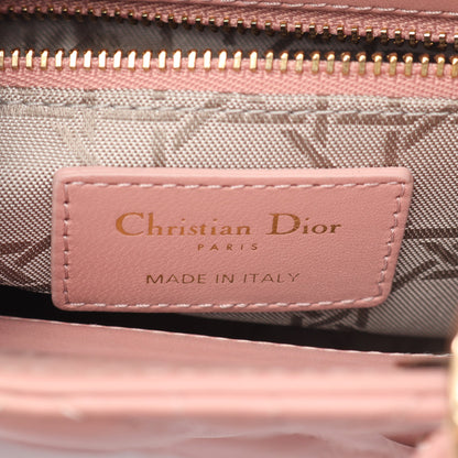 LADY DIOR MY ABCDIOR レディディオール スモール カナージュ ハンドバッグ ラムスキン ピンク 2WAY クリスチャンディオール バッグ Christian Dior