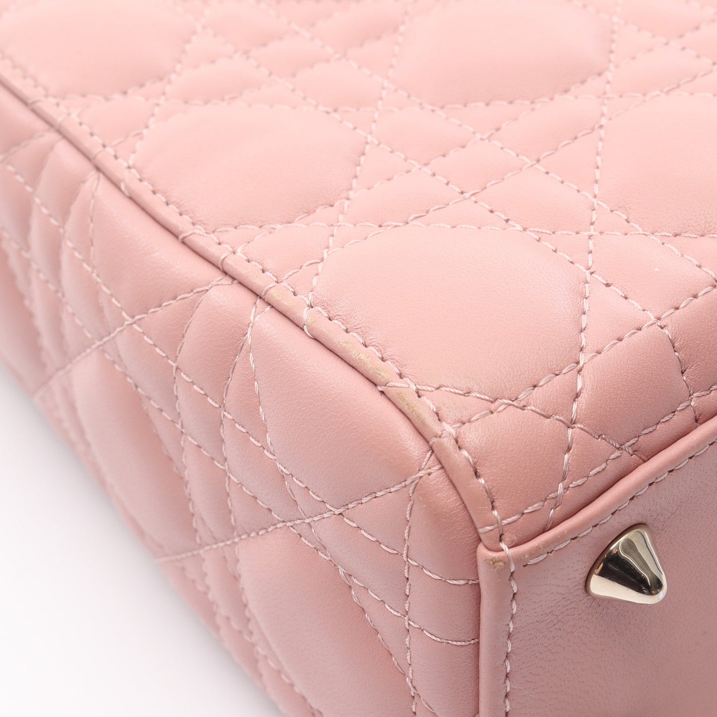LADY DIOR MY ABCDIOR レディディオール スモール カナージュ ハンドバッグ ラムスキン ピンク 2WAY クリスチャンディオール バッグ Christian Dior