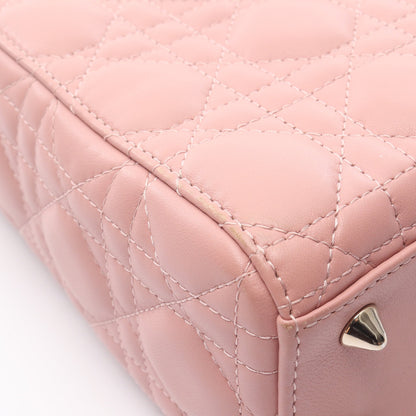 LADY DIOR MY ABCDIOR レディディオール スモール カナージュ ハンドバッグ ラムスキン ピンク 2WAY クリスチャンディオール バッグ Christian Dior