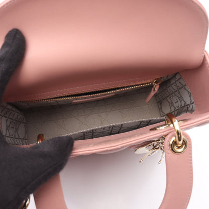 LADY DIOR MY ABCDIOR レディディオール スモール カナージュ ハンドバッグ ラムスキン ピンク 2WAY クリスチャンディオール バッグ Christian Dior