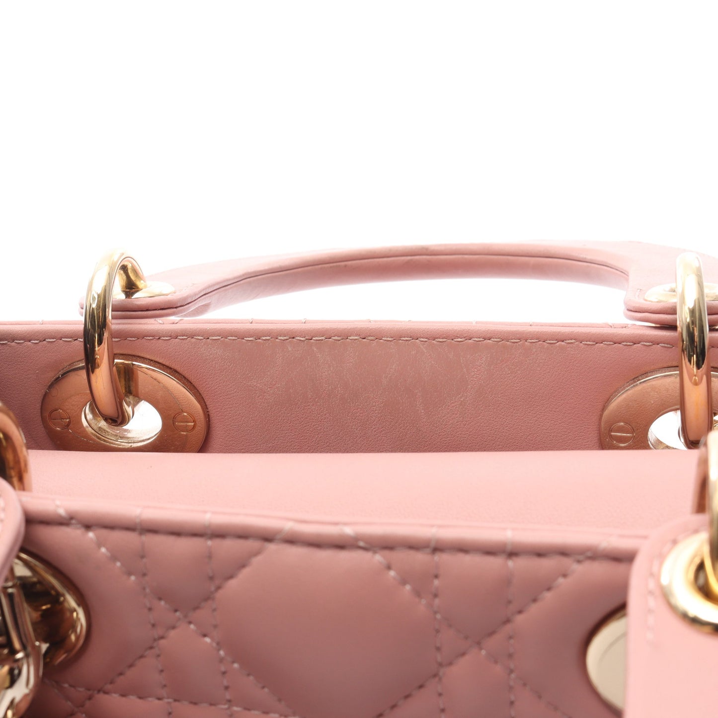LADY DIOR MY ABCDIOR レディディオール スモール カナージュ ハンドバッグ ラムスキン ピンク 2WAY クリスチャンディオール バッグ Christian Dior