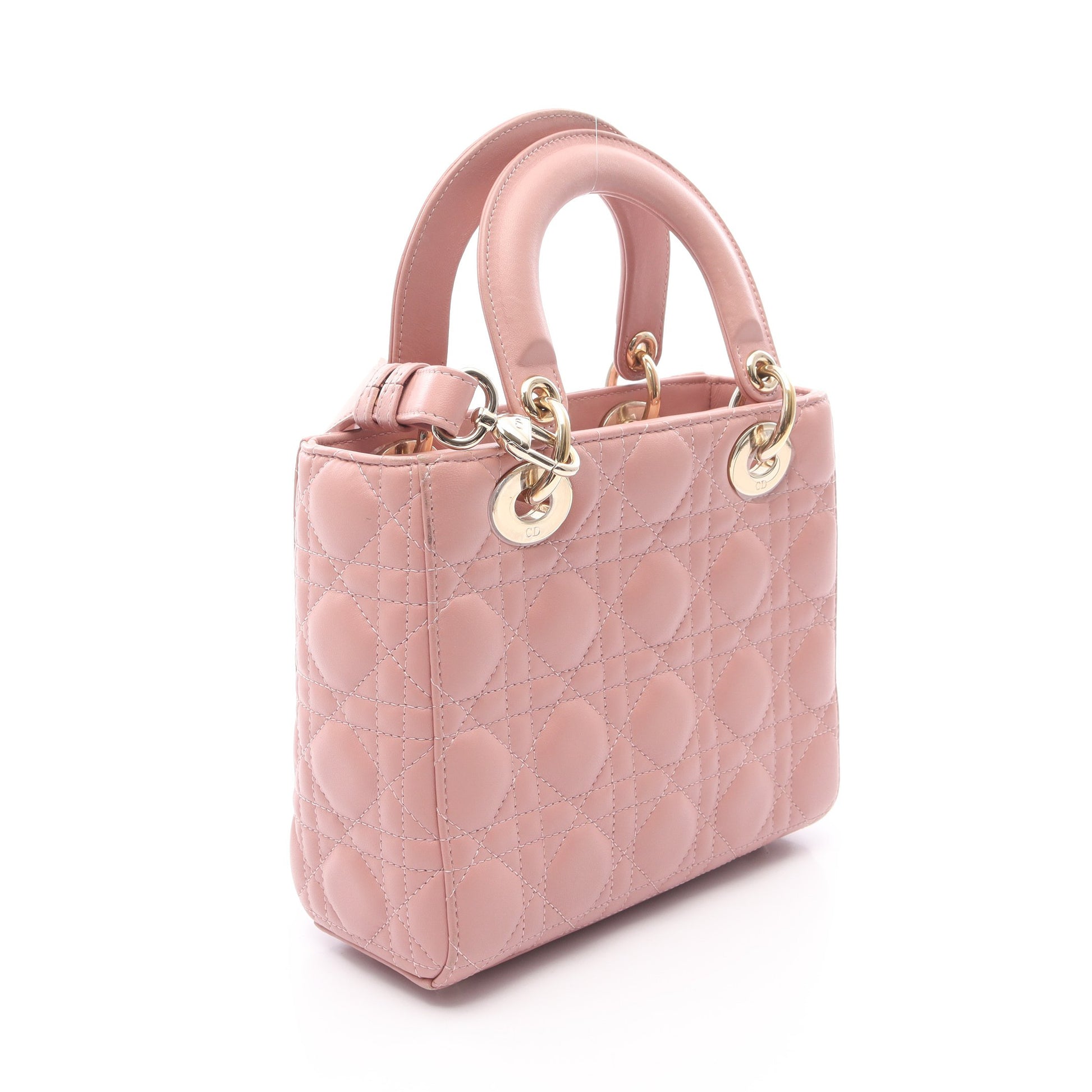 LADY DIOR MY ABCDIOR レディディオール スモール カナージュ ハンドバッグ ラムスキン ピンク 2WAY クリスチャンディオール バッグ Christian Dior