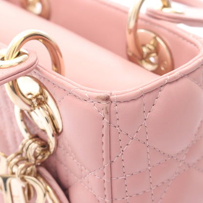 LADY DIOR MY ABCDIOR レディディオール スモール カナージュ ハンドバッグ ラムスキン ピンク 2WAY クリスチャンディオール バッグ Christian Dior