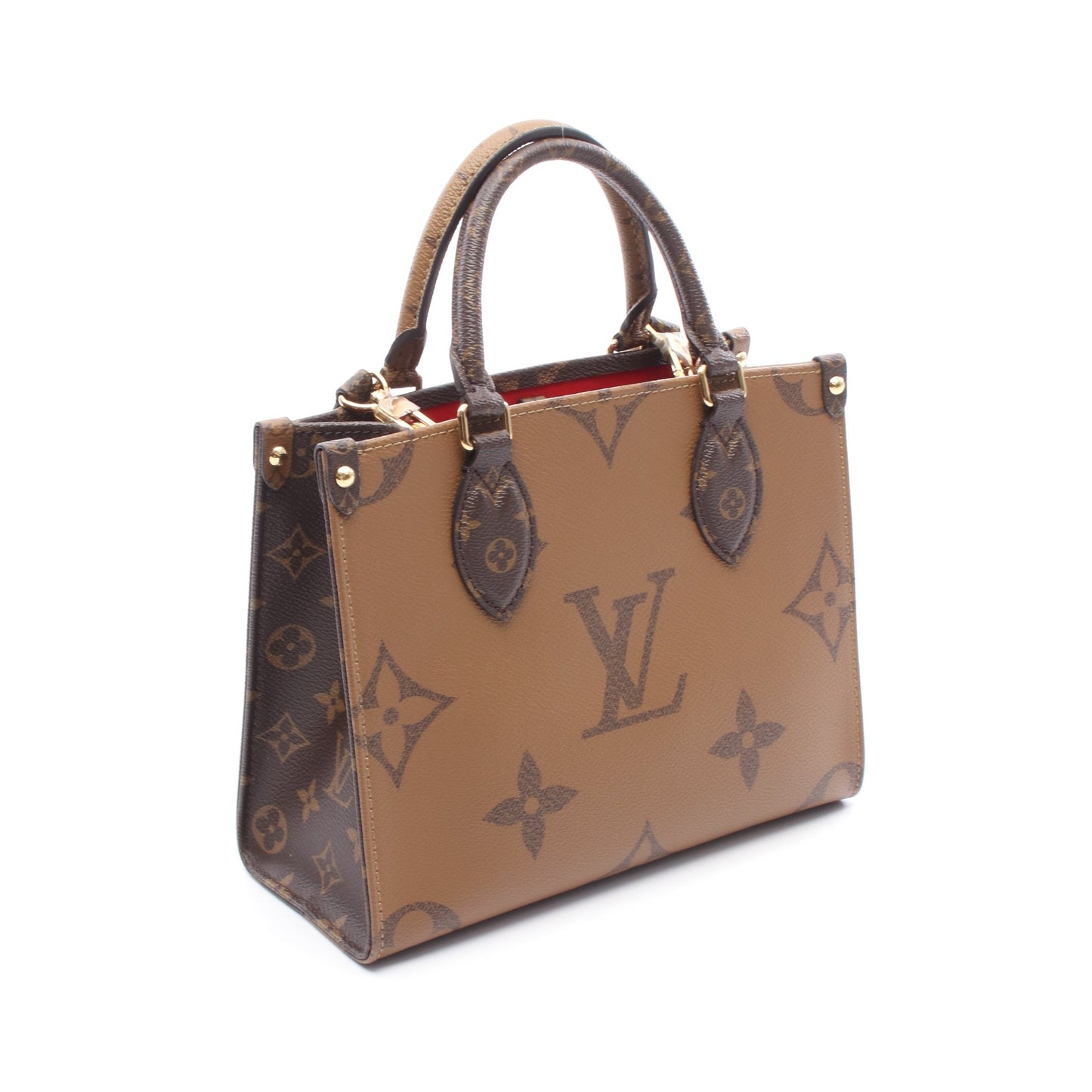 オンザゴーPM モノグラムジャイアント リバース ハンドバッグ PVC ブラウン ベージュ 2WAY ルイヴィトン バッグ LOUIS VUITTON