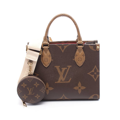 オンザゴーPM モノグラムジャイアント リバース ハンドバッグ PVC ブラウン ベージュ 2WAY ルイヴィトン バッグ LOUIS VUITTON