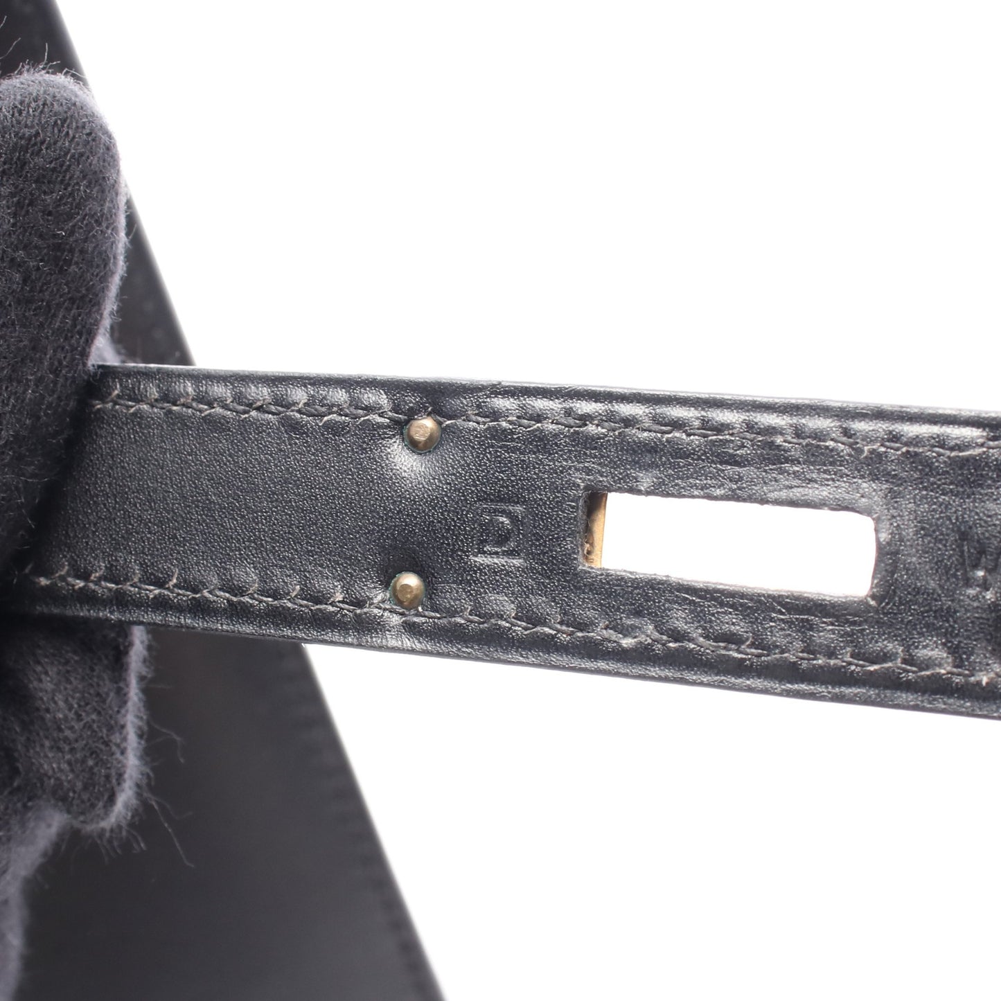 ケリー32 ハンドバッグ ボックスカーフ ブラック ゴールド金具 外縫い 2WAY □D刻印 エルメス バッグ HERMES