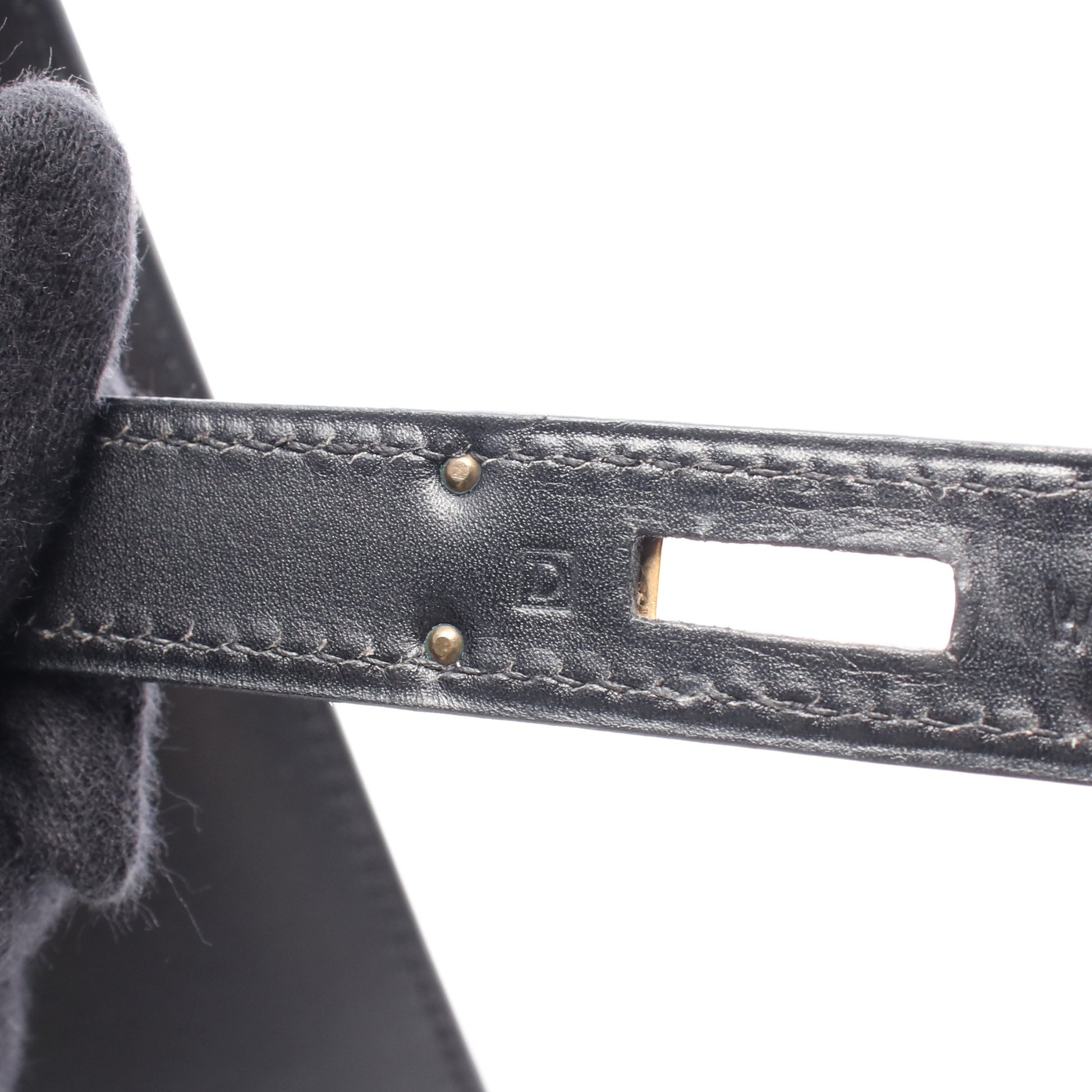 ケリー32 ハンドバッグ ボックスカーフ ブラック ゴールド金具 外縫い 2WAY □D刻印 エルメス バッグ HERMES