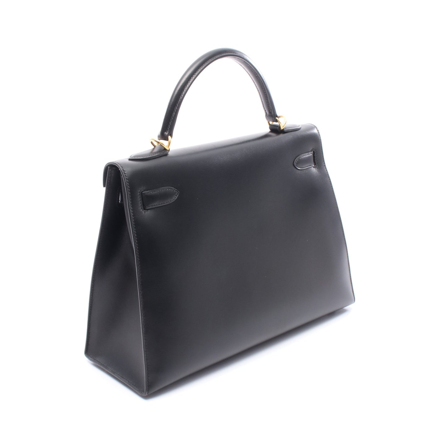 ケリー32 ハンドバッグ ボックスカーフ ブラック ゴールド金具 外縫い 2WAY □D刻印 エルメス バッグ HERMES