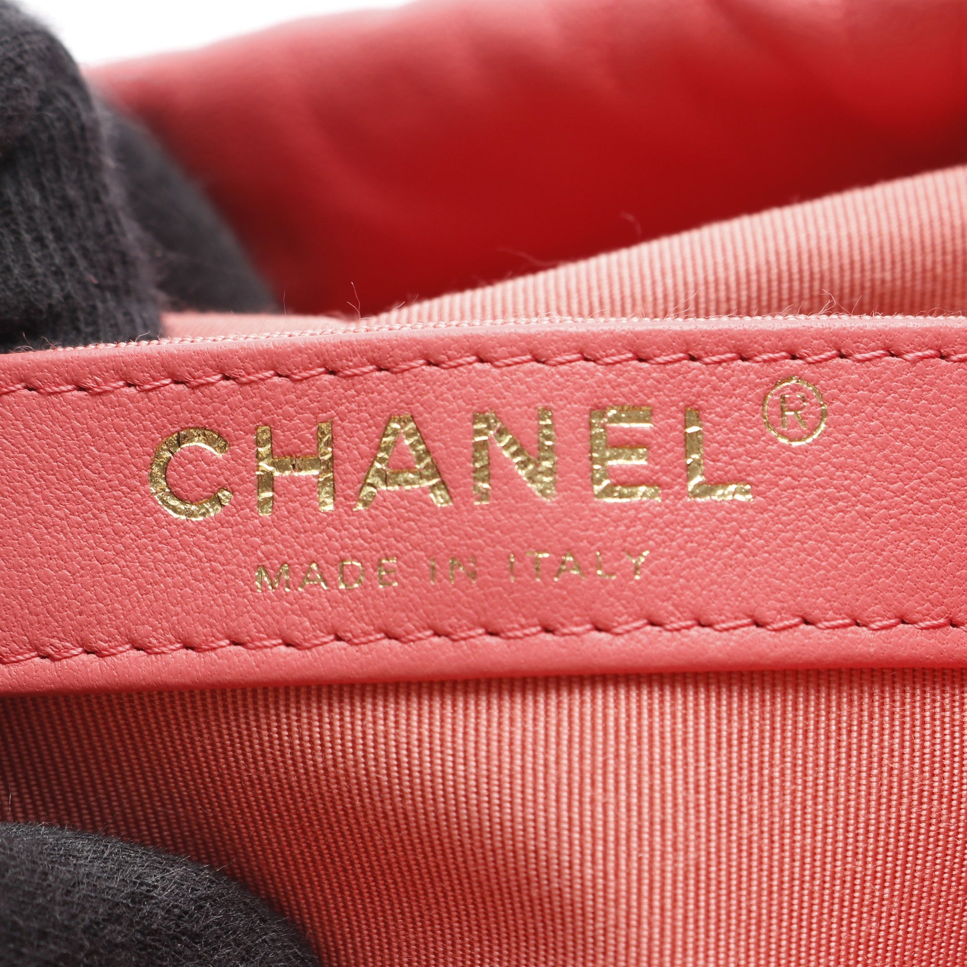 ココマーク 巾着 チェーンショルダーバッグ ラムスキン ピンク ゴールド金具 シャネル バッグ CHANEL