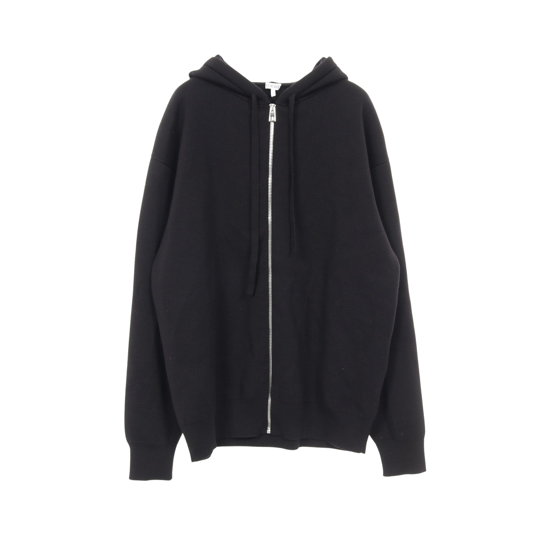 ロエベ アナグラムパーカー ブラック アナグラム ジップアップフーディ ニットパーカー ジップアップ