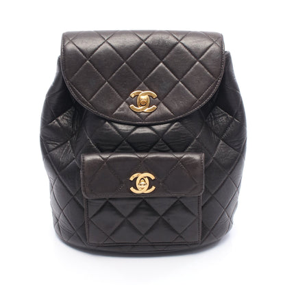マトラッセ バックパック リュックサック ラムスキン ブラック ゴールド金具 シャネル バッグ CHANEL