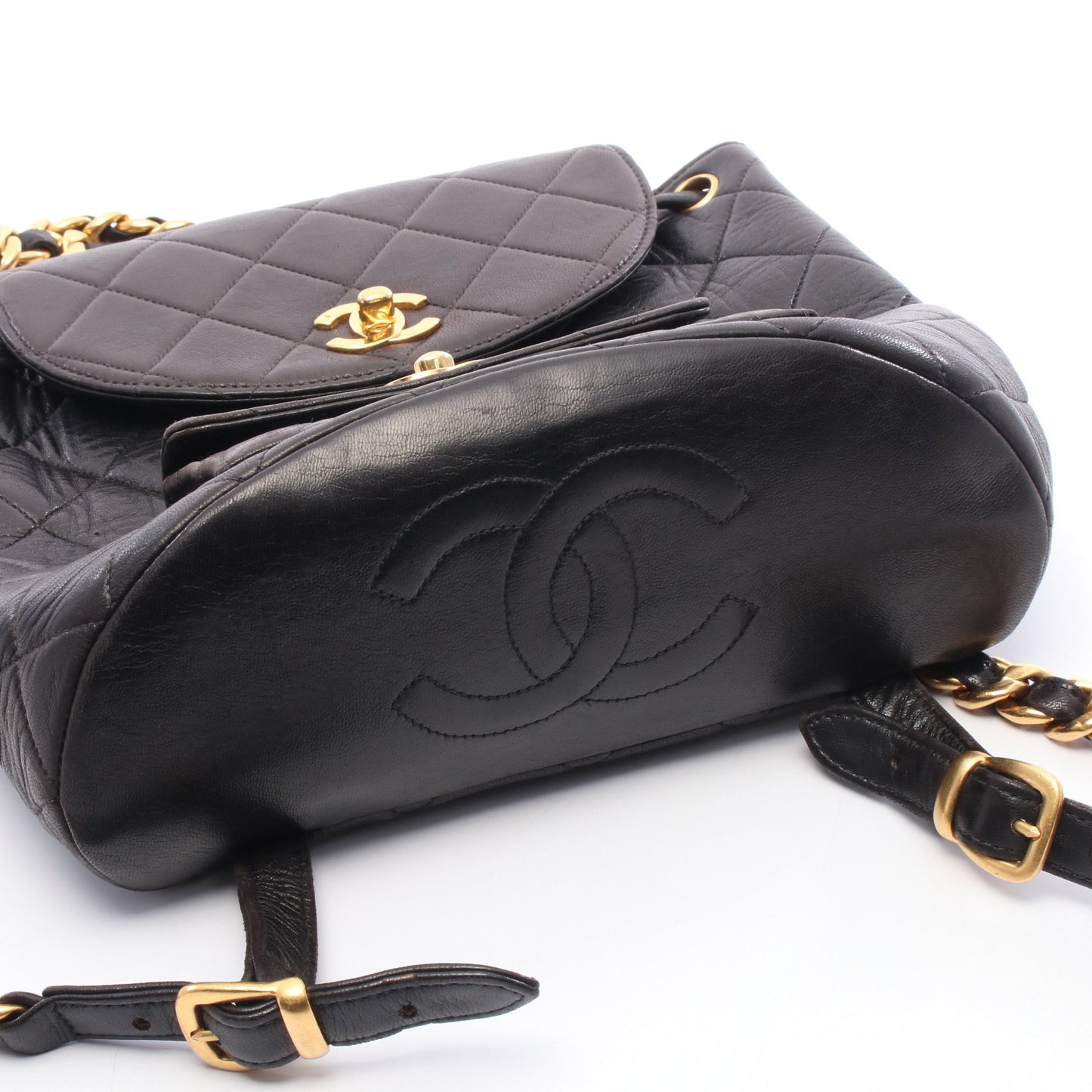 マトラッセ バックパック リュックサック ラムスキン ブラック ゴールド金具 シャネル バッグ CHANEL