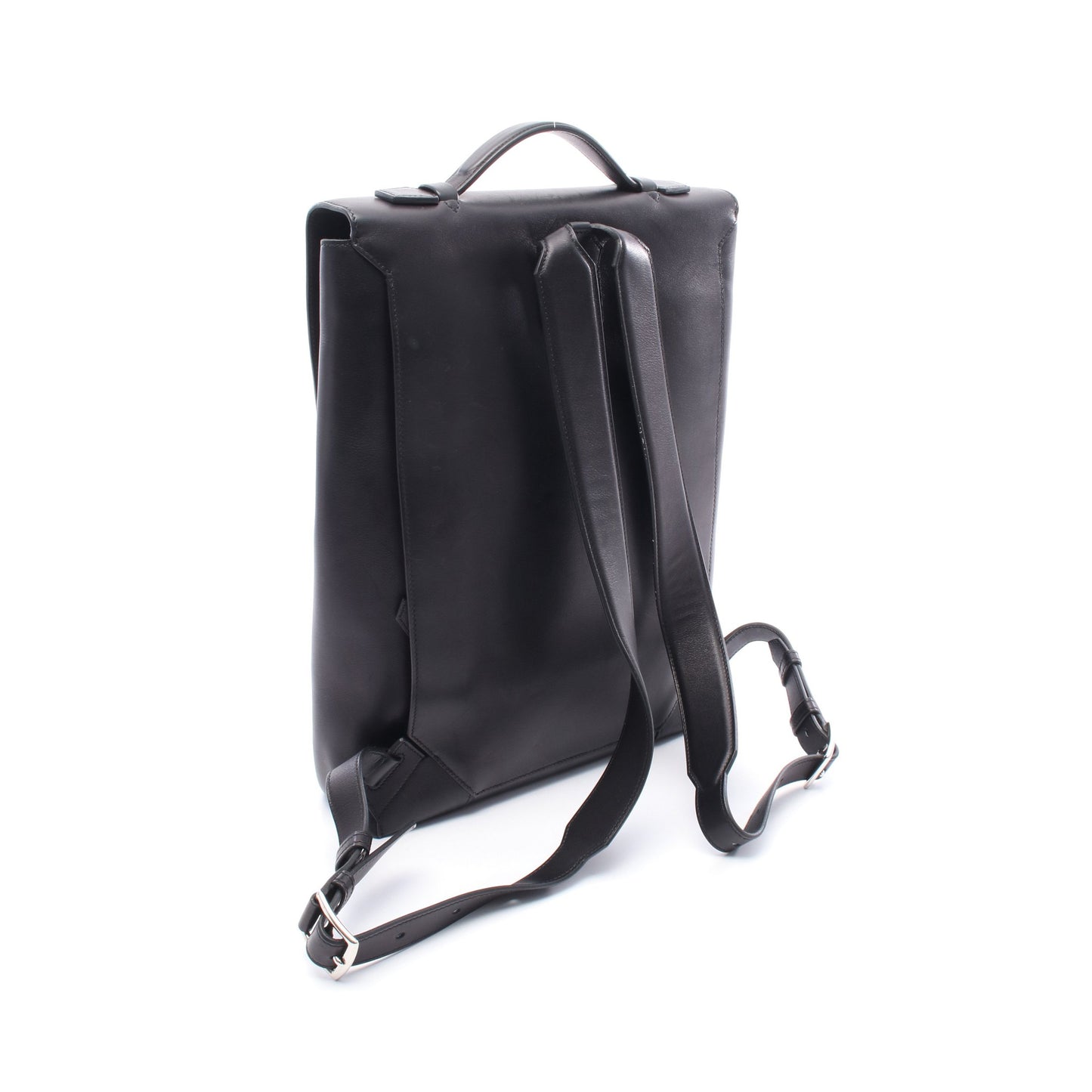 フラッシュ バックパック リュックサック エバーグレイン ブラック シルバー金具 C刻印 エルメス バッグ HERMES