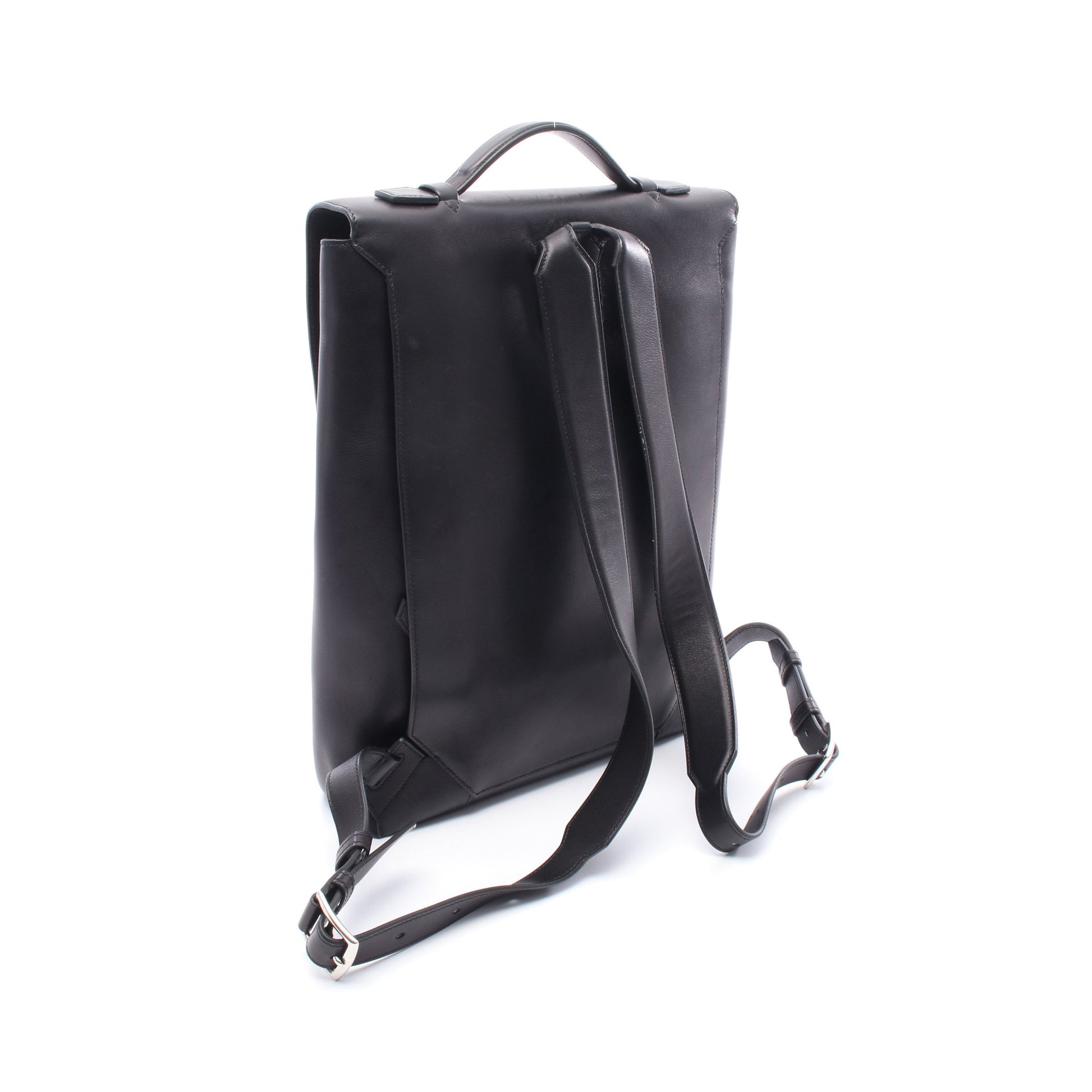 フラッシュ バックパック リュックサック エバーグレイン ブラック シルバー金具 C刻印 エルメス バッグ HERMES