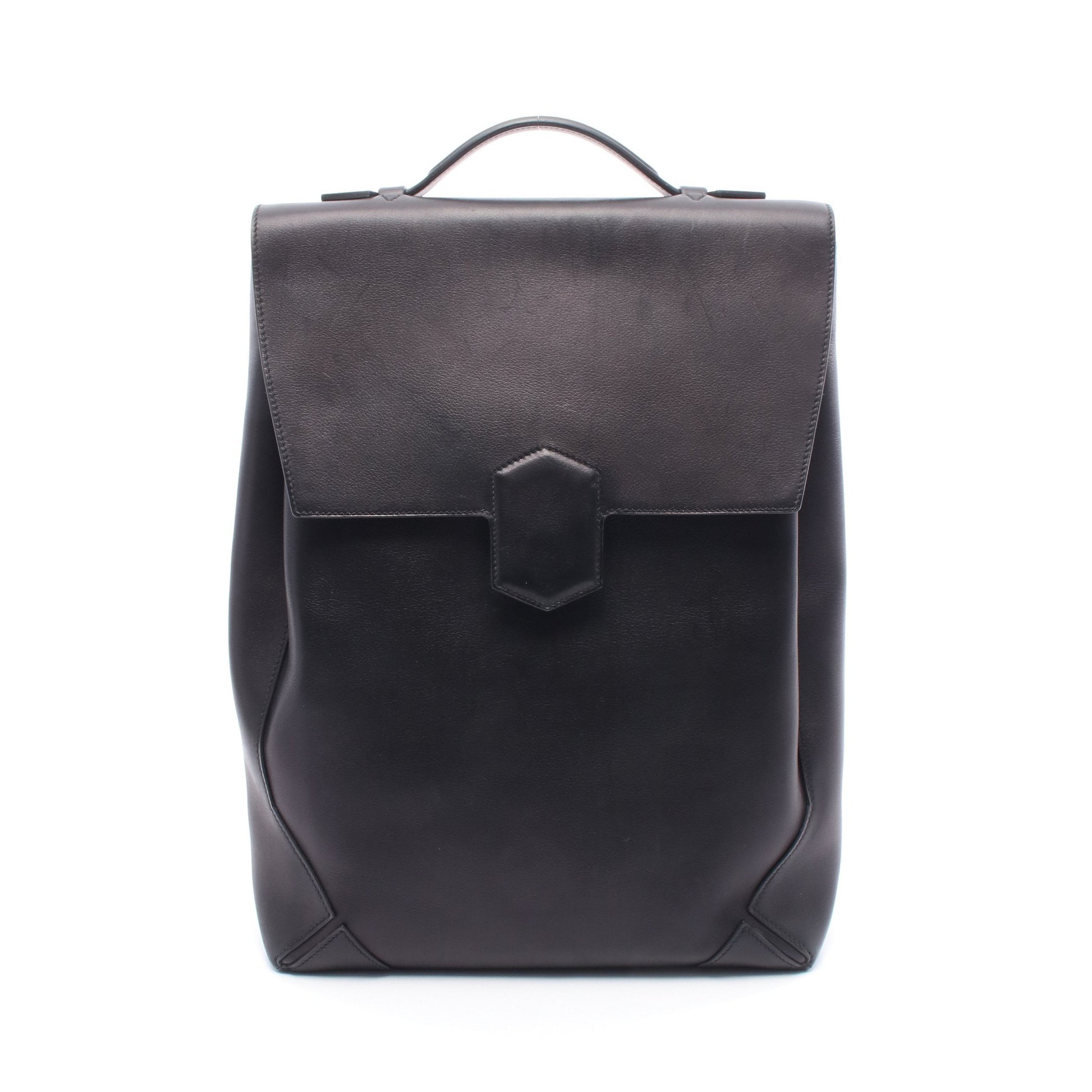 フラッシュ バックパック リュックサック エバーグレイン ブラック シルバー金具 C刻印 エルメス バッグ HERMES