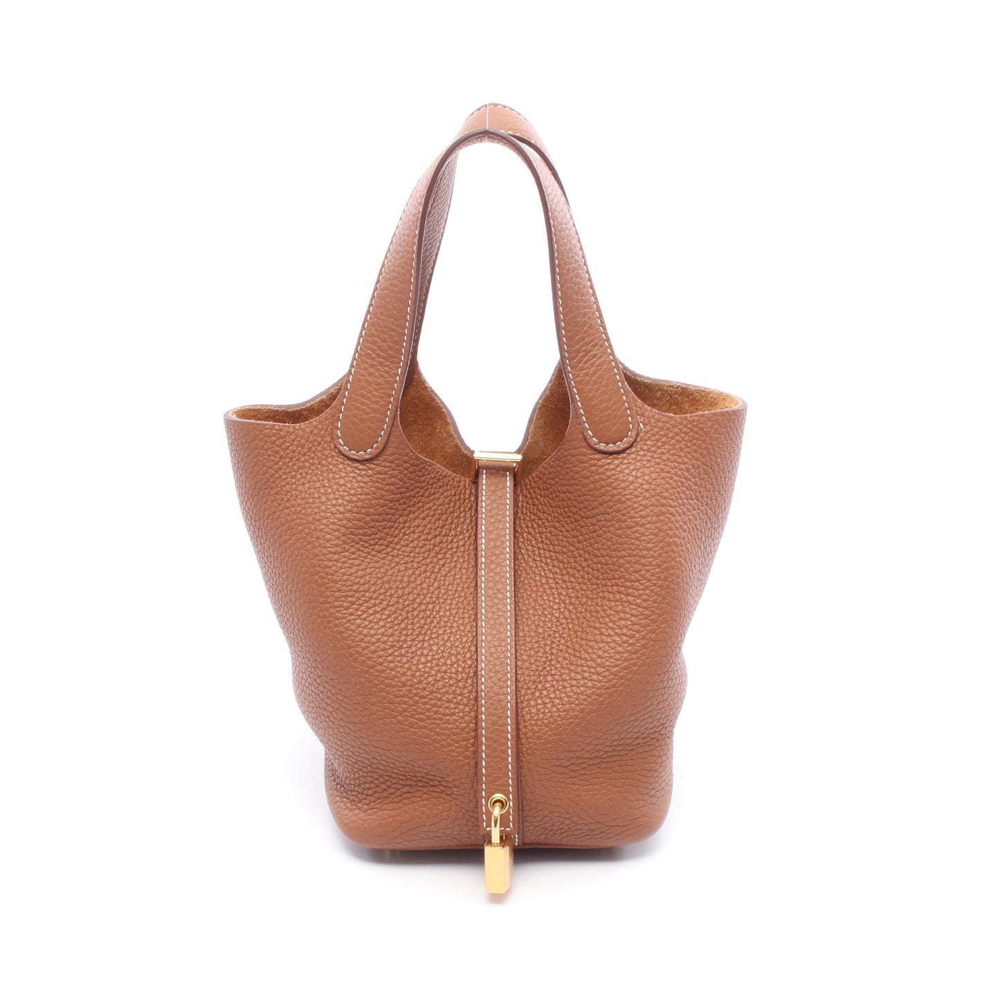 ピコタンロックPM ゴールド ハンドバッグ トリヨンクレマンス ブラウン ゴールド金具 U刻印 エルメス バッグ HERMES