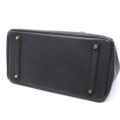 バーキン35 ハンドバッグ アルデンヌ ブラック ゴールド金具 □A刻印 エルメス バッグ HERMES