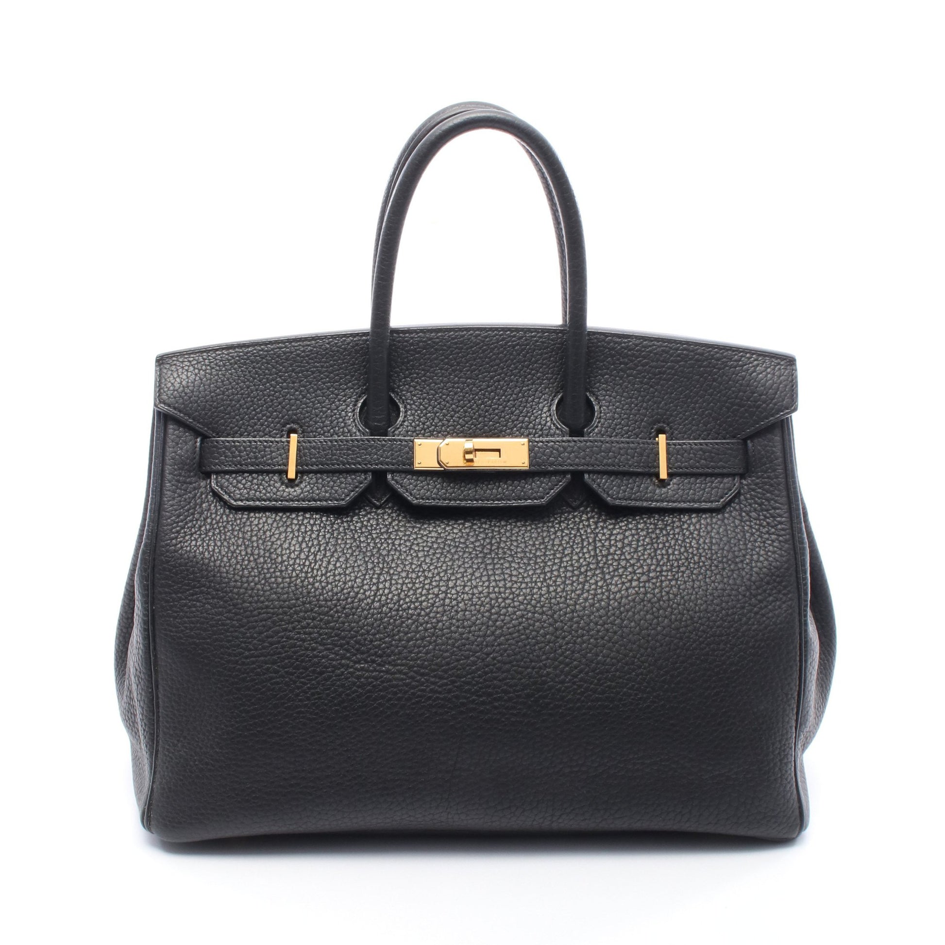 バーキン35 ハンドバッグ アルデンヌ ブラック ゴールド金具 □A刻印 エルメス バッグ HERMES
