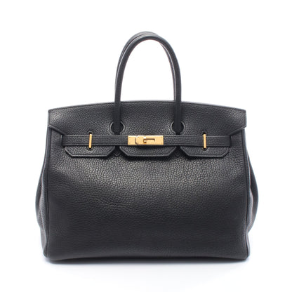 バーキン35 ハンドバッグ アルデンヌ ブラック ゴールド金具 □A刻印 エルメス バッグ HERMES