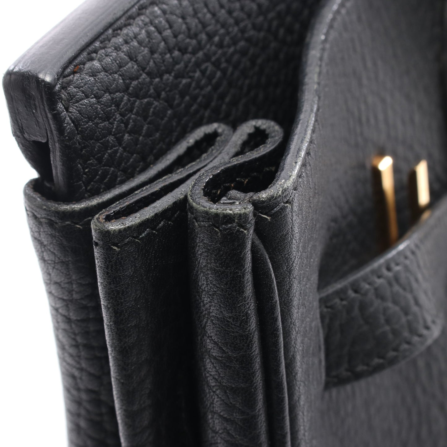 バーキン35 ハンドバッグ アルデンヌ ブラック ゴールド金具 □A刻印 エルメス バッグ HERMES