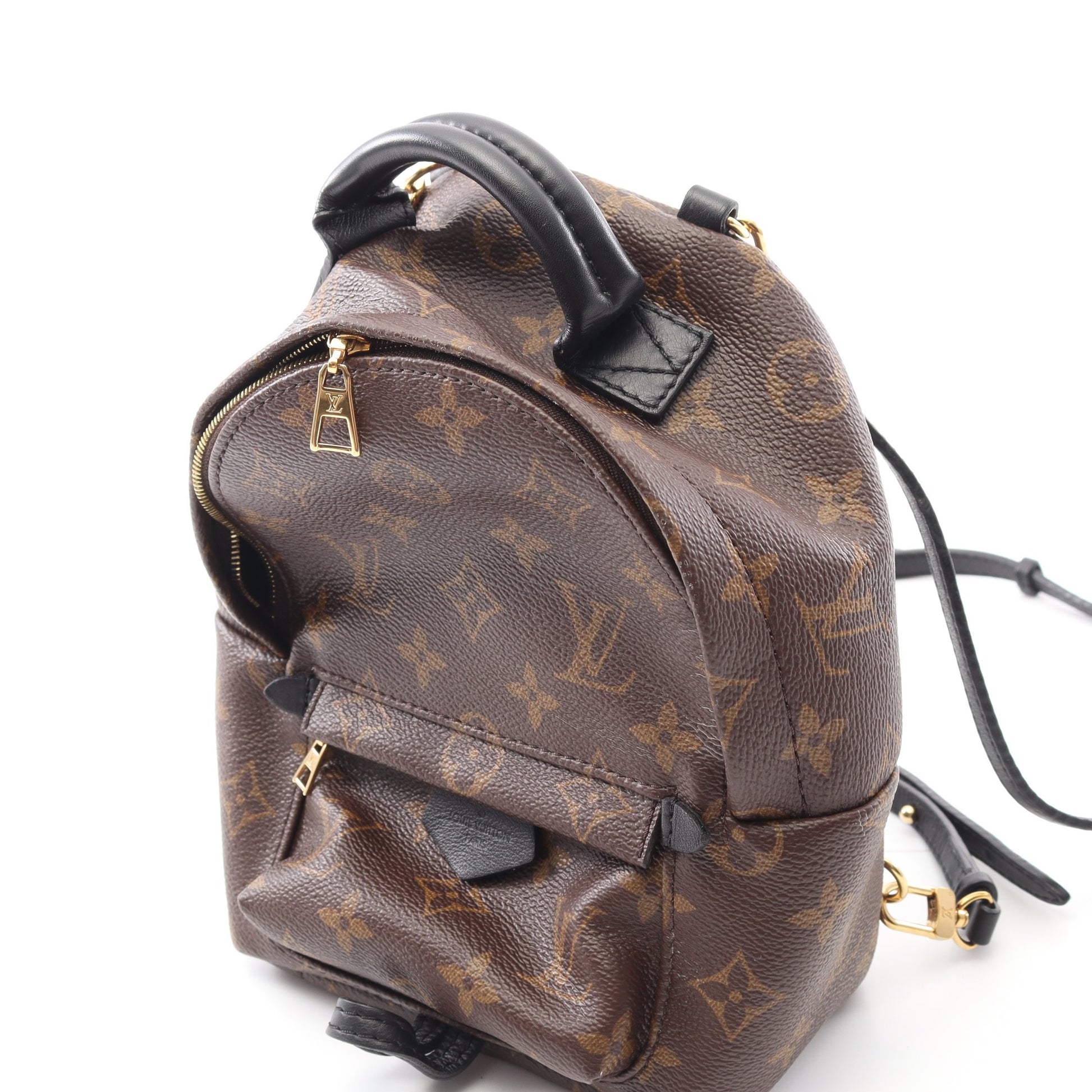パームスプリングス ミニ モノグラム バックパック リュックサック PVC レザー ブラウン ブラック ルイヴィトン バッグ LOUIS VUITTON