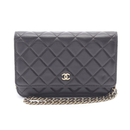 マトラッセ チェーンウォレット ラムスキン ダークブラウン ゴールド金具 シャネル バッグ CHANEL