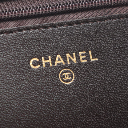 マトラッセ チェーンウォレット ラムスキン ダークブラウン ゴールド金具 シャネル バッグ CHANEL