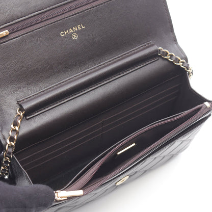 マトラッセ チェーンウォレット ラムスキン ダークブラウン ゴールド金具 シャネル バッグ CHANEL