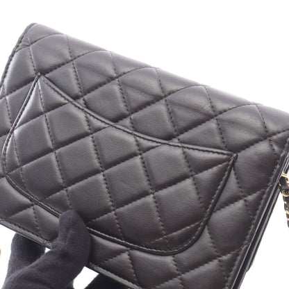 マトラッセ チェーンウォレット ラムスキン ダークブラウン ゴールド金具 シャネル バッグ CHANEL