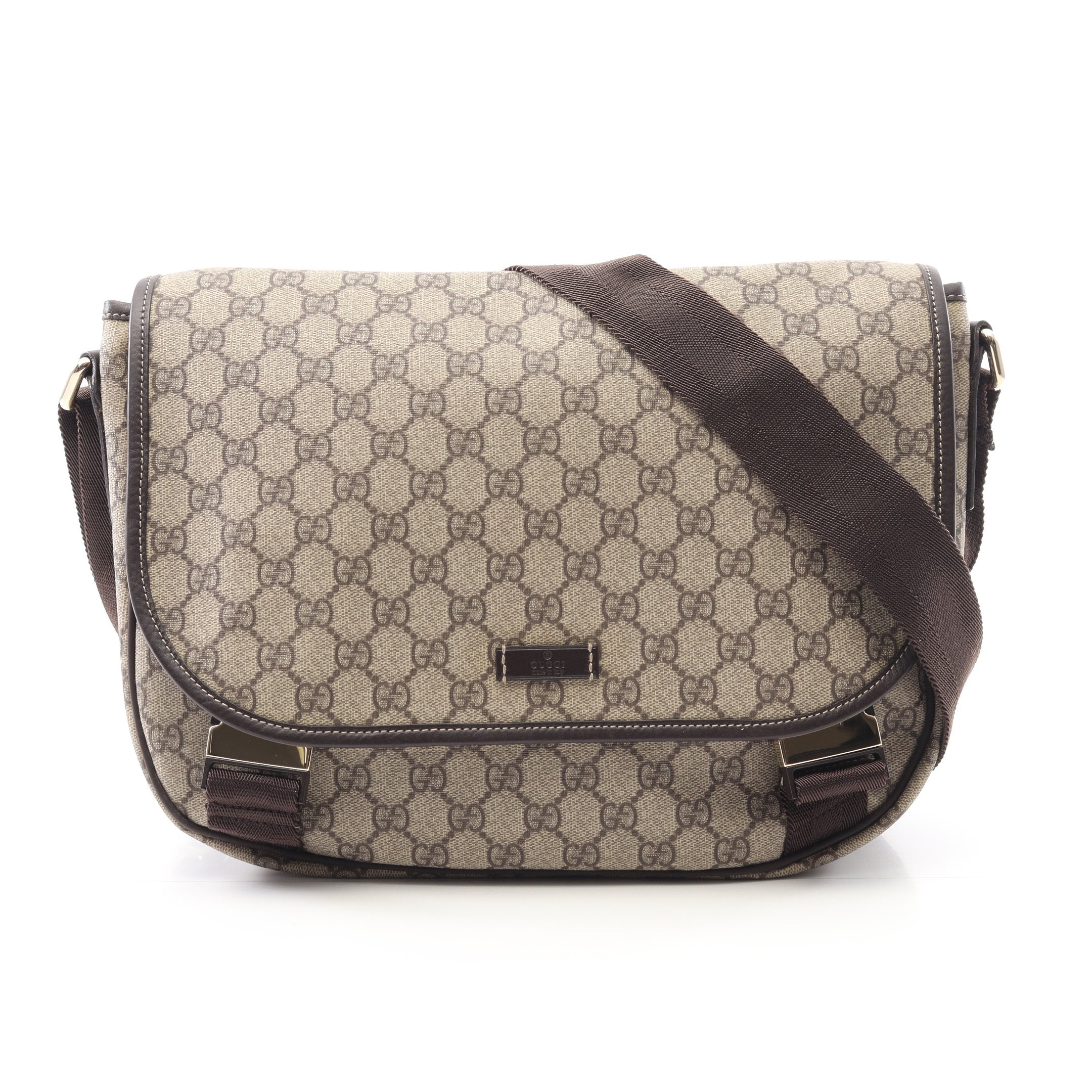 GUCCI グッチ GGスプリーム ショルダーバッグ PVC×レザー