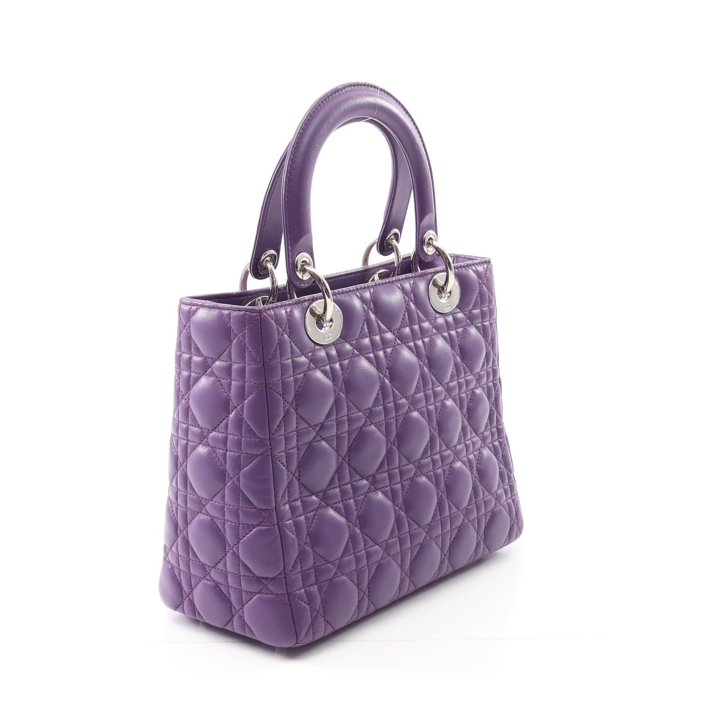 LADY DIOR レディディオール ハンドバッグ レザー パープル 2WAY クリスチャンディオール バッグ Christian Dior