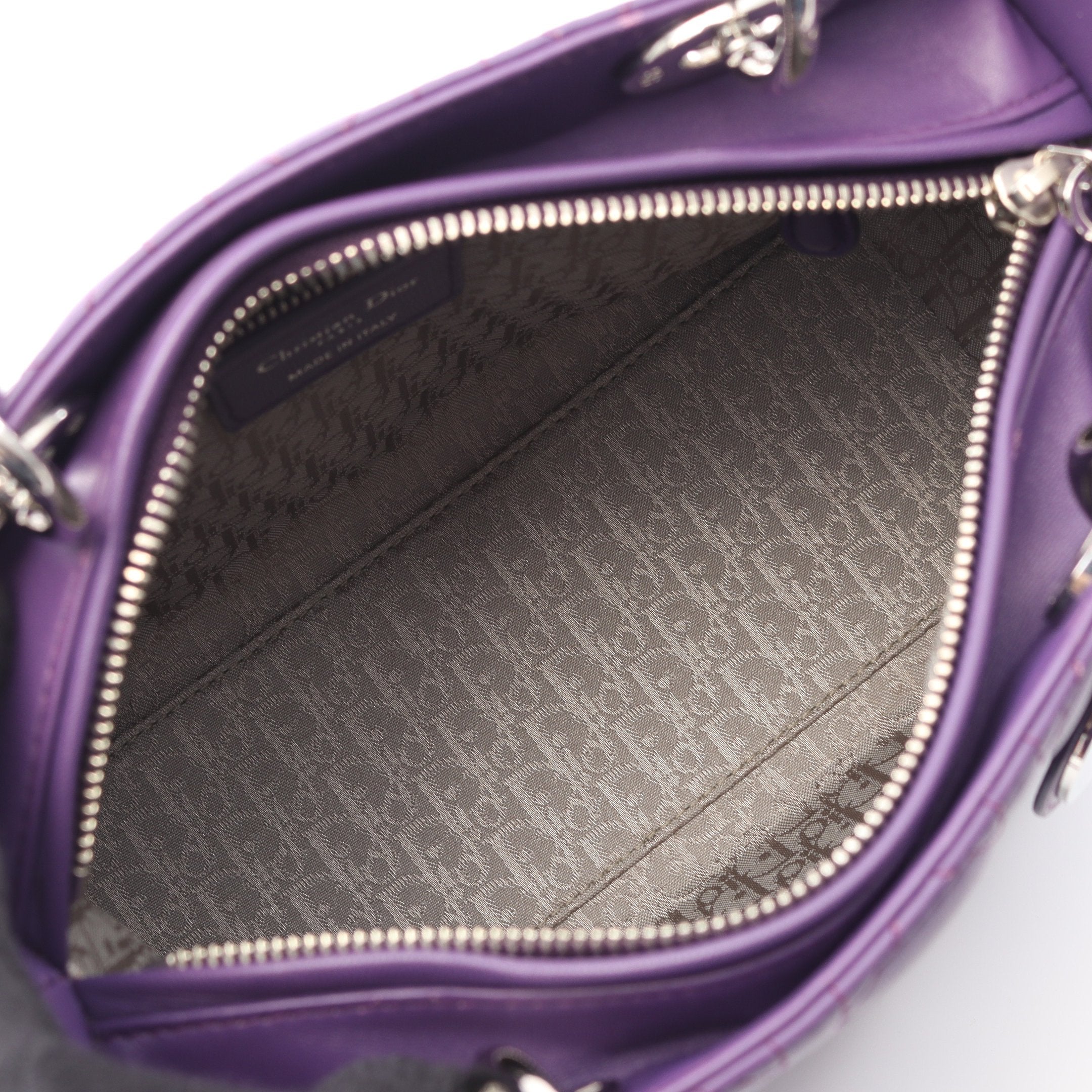 LADY DIOR レディディオール ハンドバッグ レザー パープル 2WAY