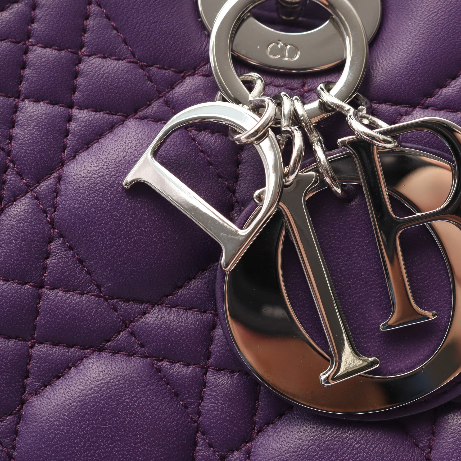 LADY DIOR レディディオール ハンドバッグ レザー パープル 2WAY クリスチャンディオール バッグ Christian Dior