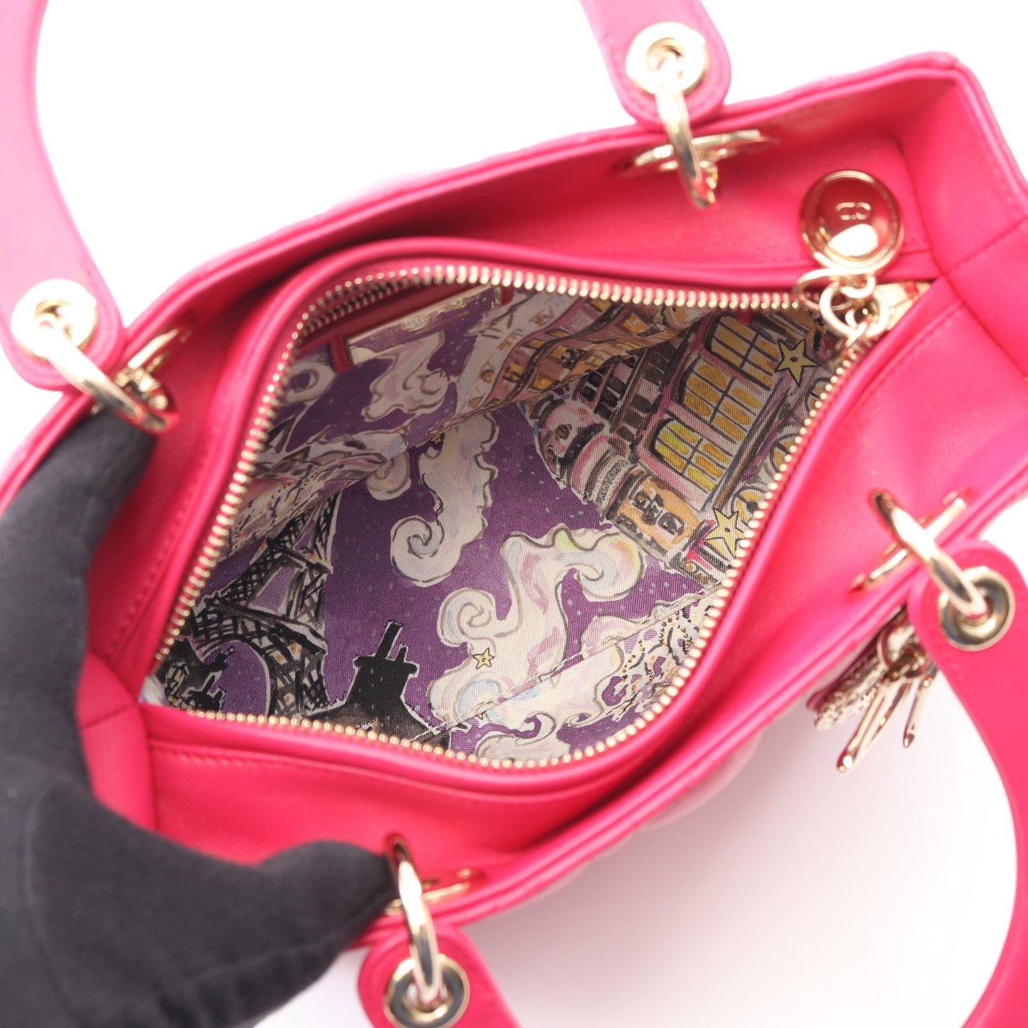 LADY DIOR レディディオール ハンドバッグ レザー ピンクパープル 2WAY edition limitee クリスチャンディオール バッグ Christian Dior