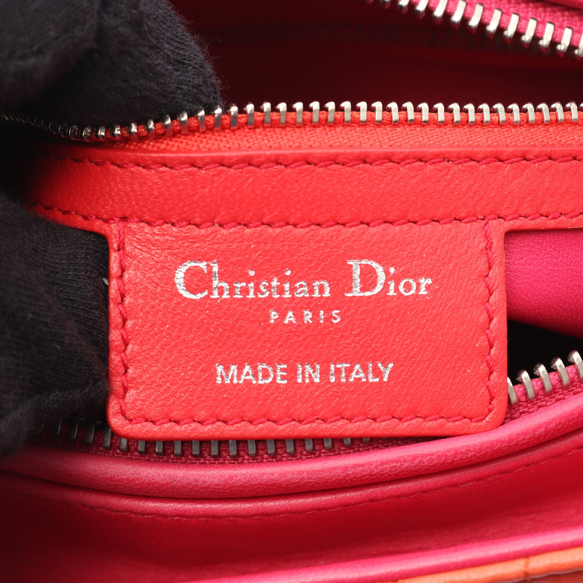 LADY DIOR レディディオール ハンドバッグ バイカラー レザー オレンジ ピンクパープル 2WAY クリスチャンディオール バッグ Christian Dior