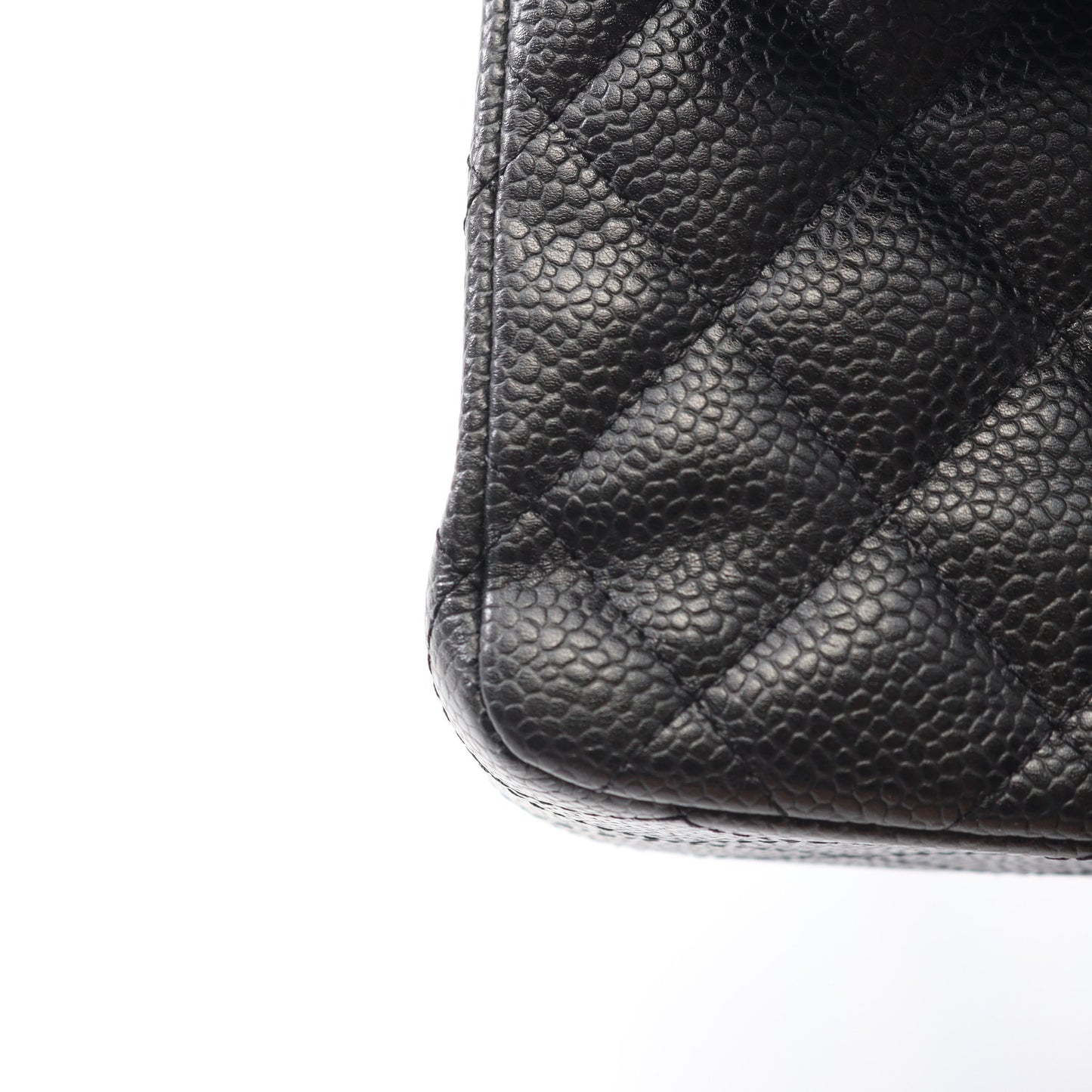 マトラッセ Wフラップ Wチェーンショルダーバッグ キャビアスキン ブラック シルバー金具 シャネル バッグ CHANEL