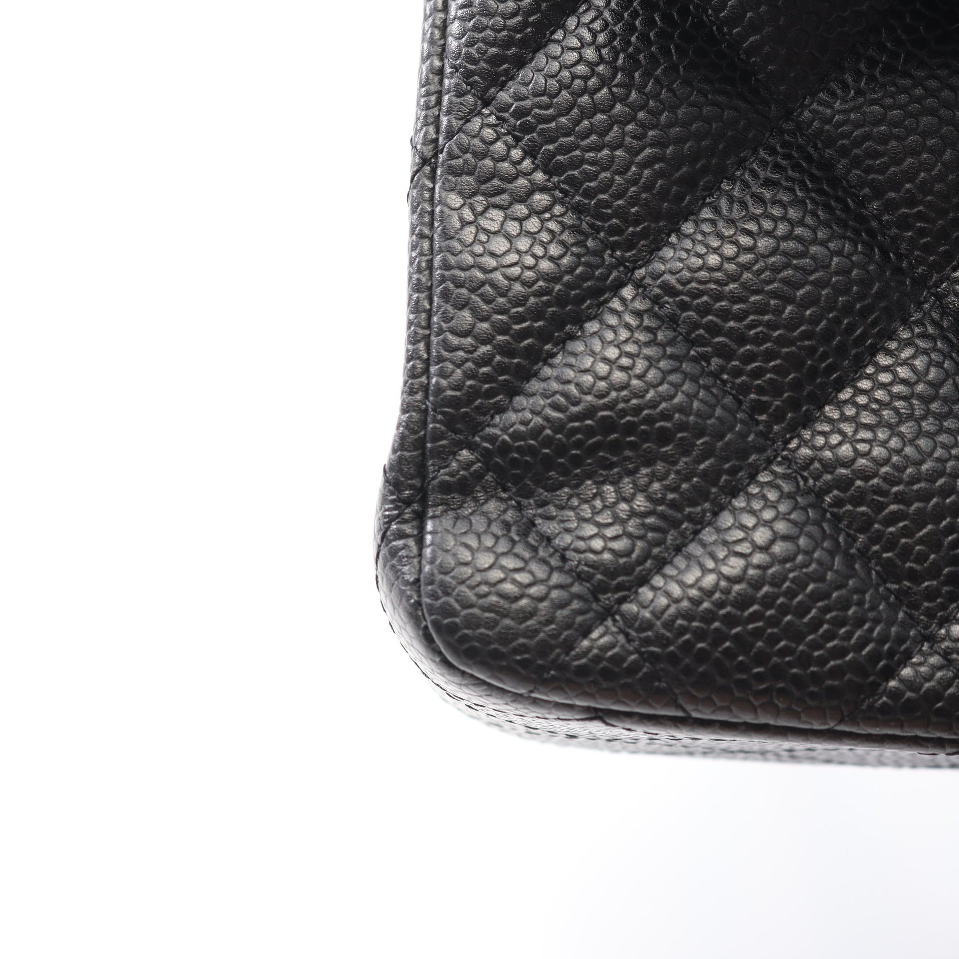 マトラッセ Wフラップ Wチェーンショルダーバッグ キャビアスキン ブラック シルバー金具 シャネル バッグ CHANEL