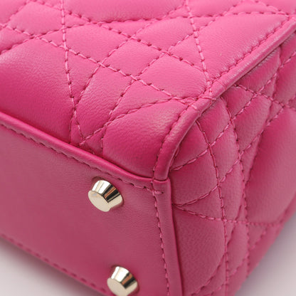 レディディオール ミニ カナージュ ハンドバッグ レザー ピンクパープル 2WAY クリスチャンディオール バッグ Christian Dior
