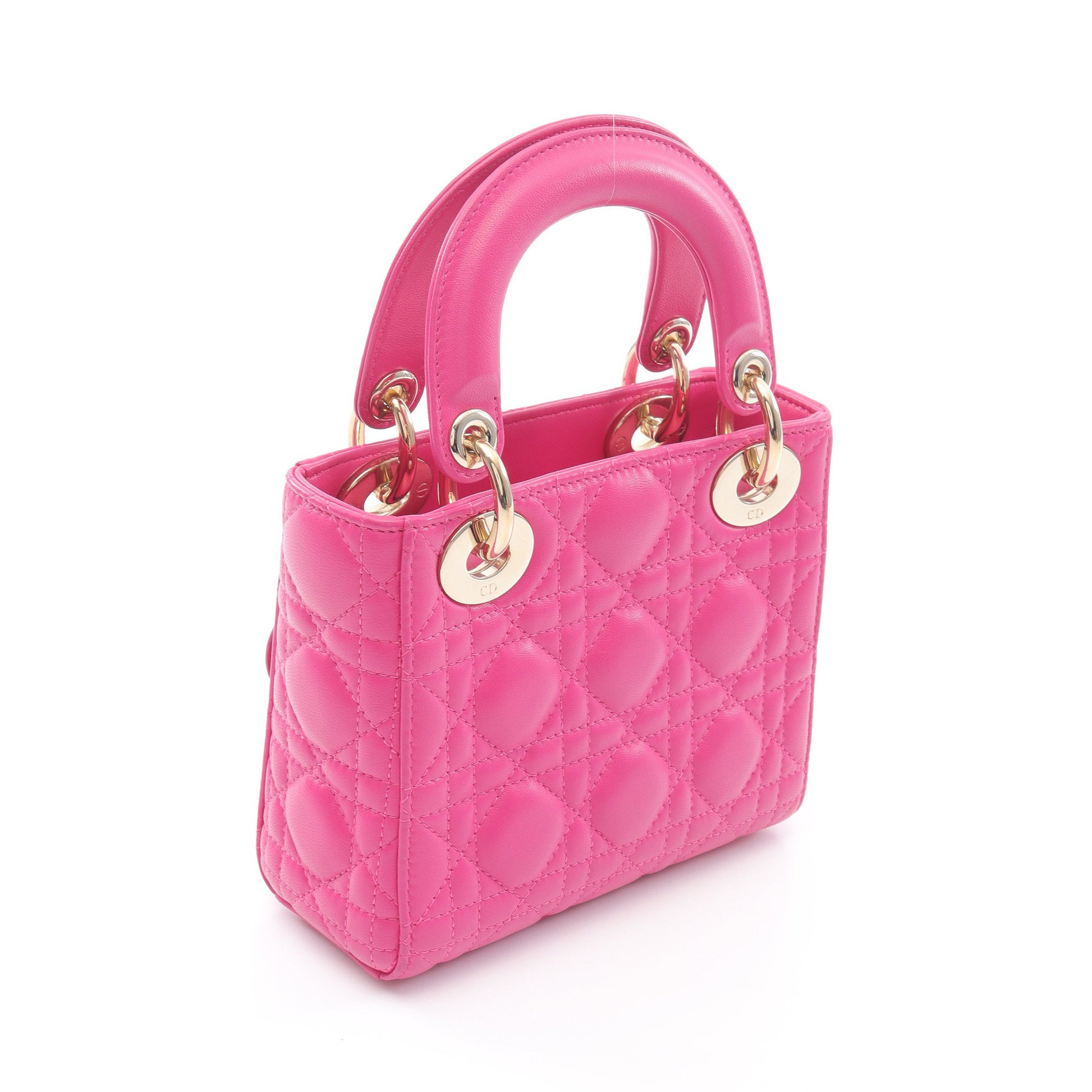 レディディオール ミニ カナージュ ハンドバッグ レザー ピンクパープル 2WAY クリスチャンディオール バッグ Christian Dior