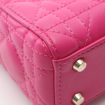 レディディオール ミニ カナージュ ハンドバッグ レザー ピンクパープル 2WAY クリスチャンディオール バッグ Christian Dior