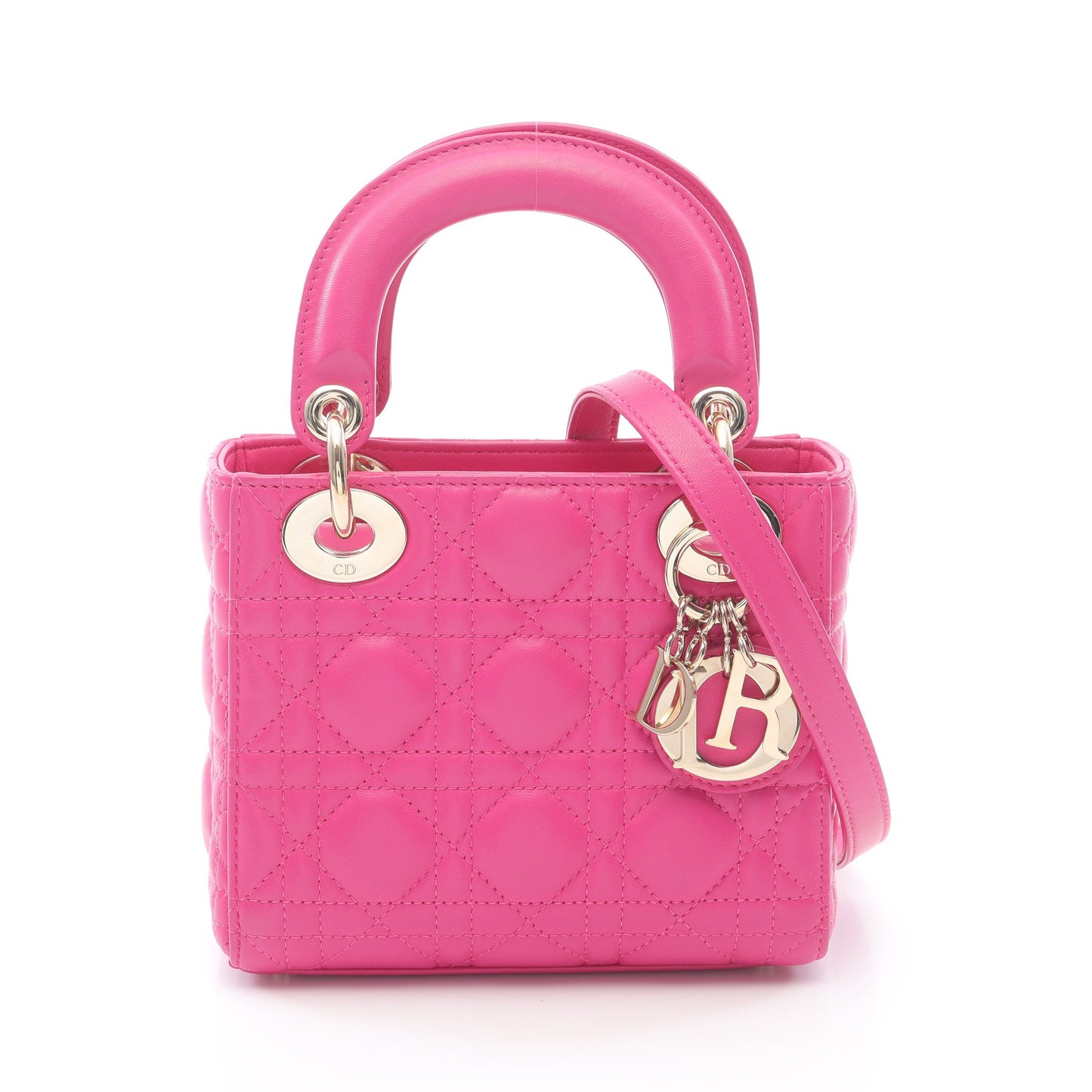 レディディオール ミニ カナージュ ハンドバッグ レザー ピンクパープル 2WAY クリスチャンディオール バッグ Christian Dior