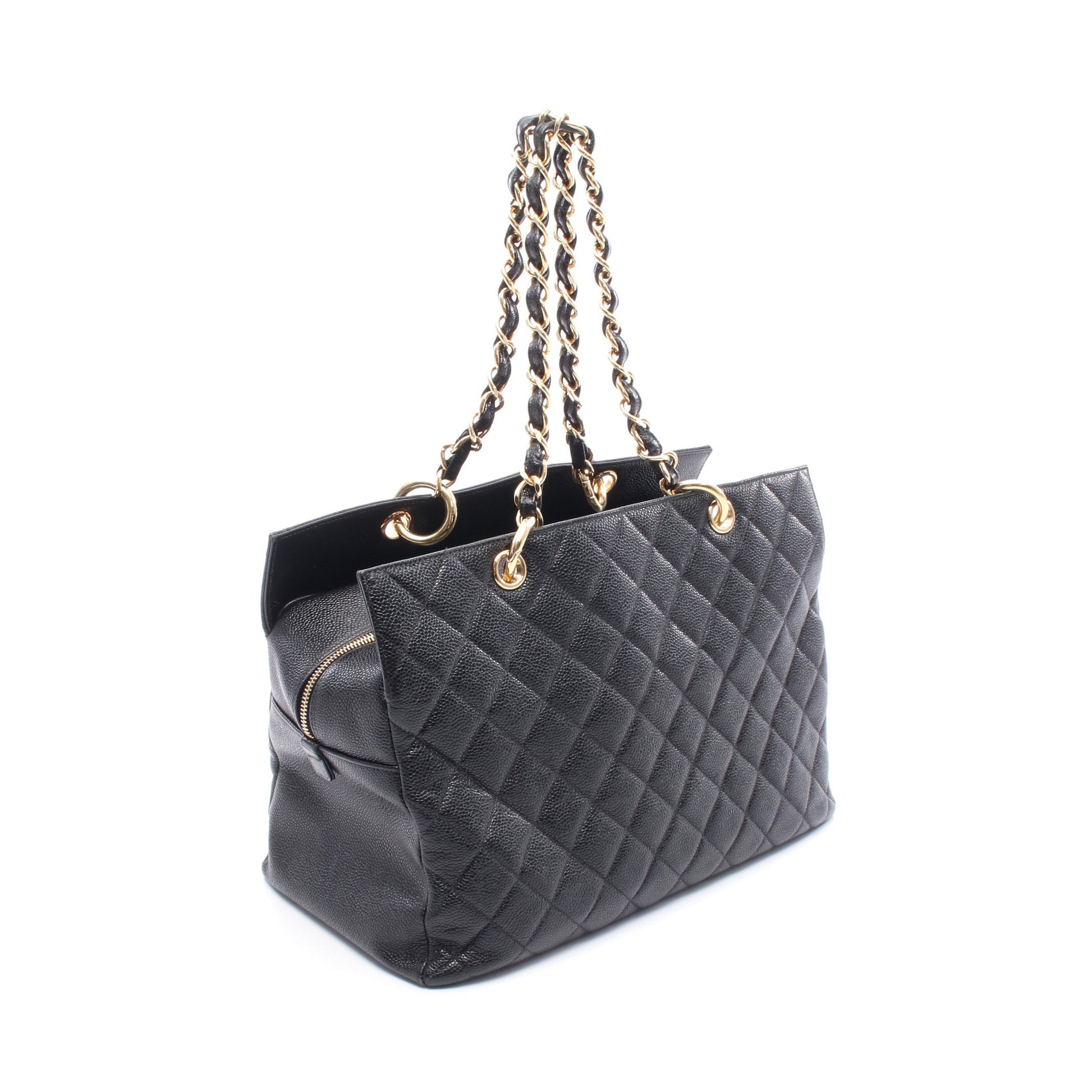 マトラッセ チェーンショルダーバッグ キャビアスキン ブラック ゴールド金具 シャネル バッグ CHANEL