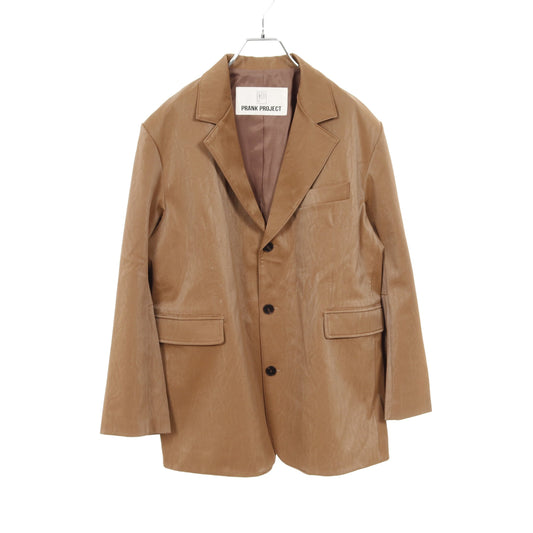 Multi Fabric Faux Leather Jacket レザージャケット フェイクレザー ブラウン プランクプロジェクト アウター PRANK PROJECT