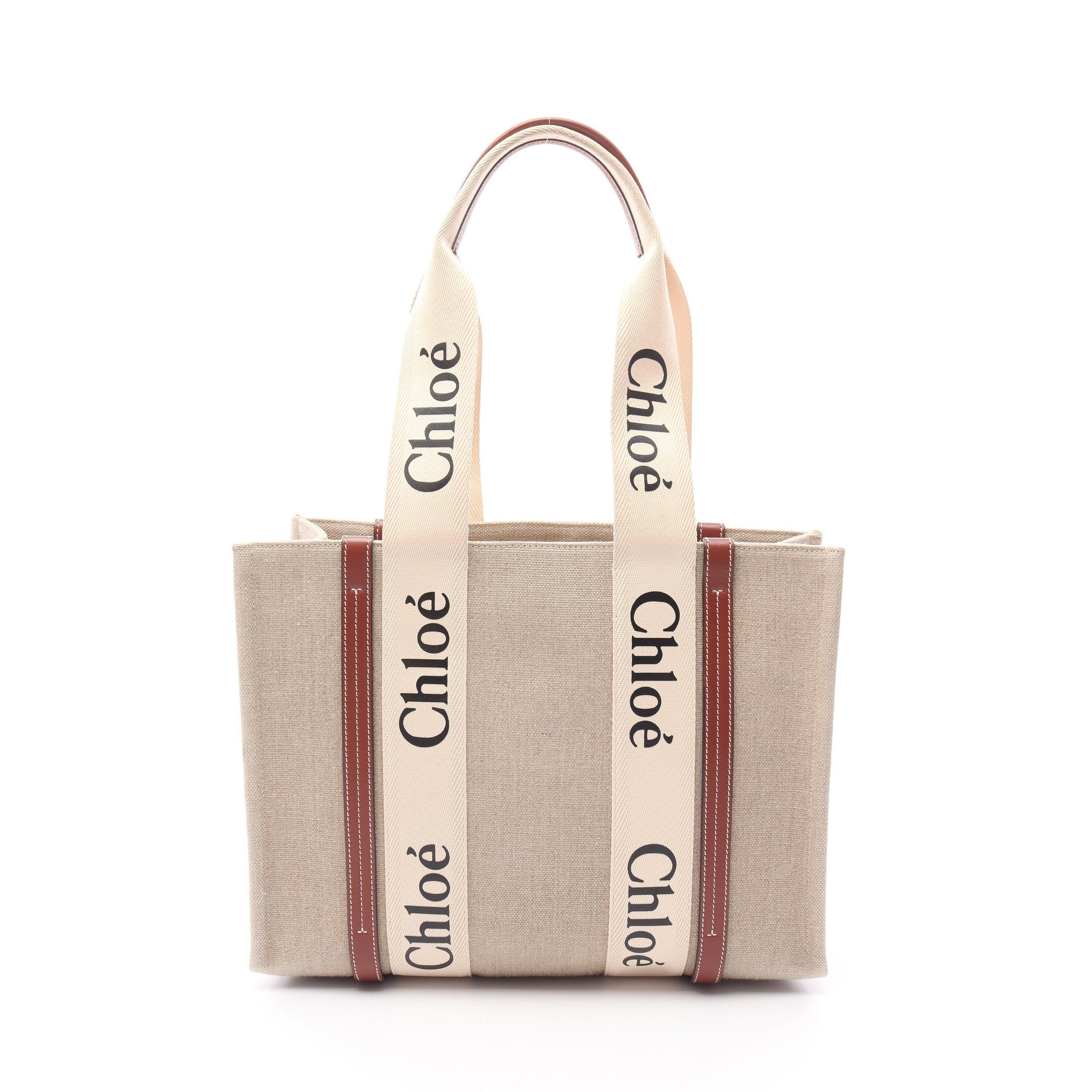 Chloé ショルダーバッグ キャンバス ベージュ Woody 【公式通販】