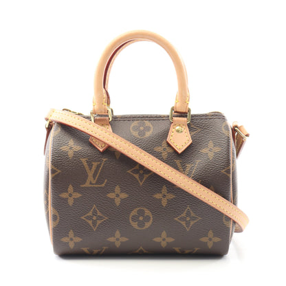 ナノスピーディ モノグラム ショルダーバッグ PVC レザー ブラウン 2WAY ルイヴィトン バッグ LOUIS VUITTON