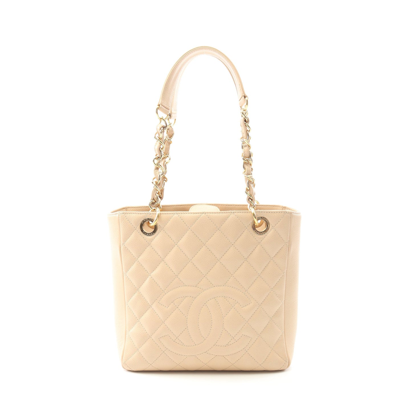 マトラッセ PST チェーンショルダーバッグ チェーントートバッグ キャビアスキン ベージュ ゴールド金具 シャネル バッグ CHANEL