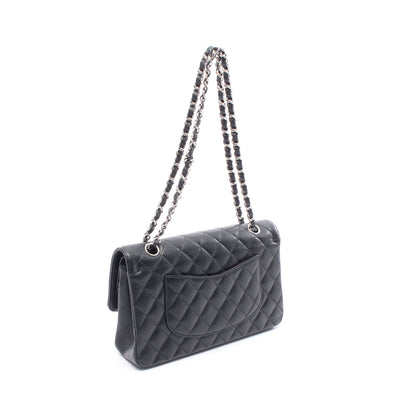 マトラッセ Wフラップ Wチェーンショルダーバッグ キャビアスキン ブラック シルバー金具 シャネル バッグ CHANEL