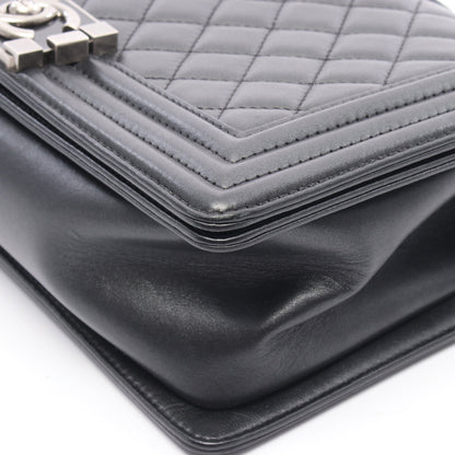 ボーイシャネル チェーンショルダーバッグ レザー ブラック シルバー金具 シャネル バッグ CHANEL