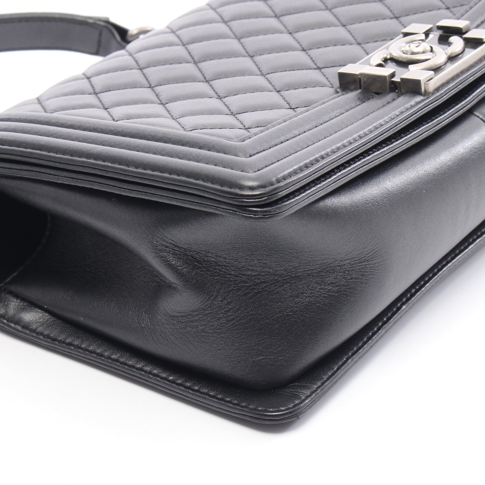 ボーイシャネル チェーンショルダーバッグ レザー ブラック シルバー金具 シャネル バッグ CHANEL