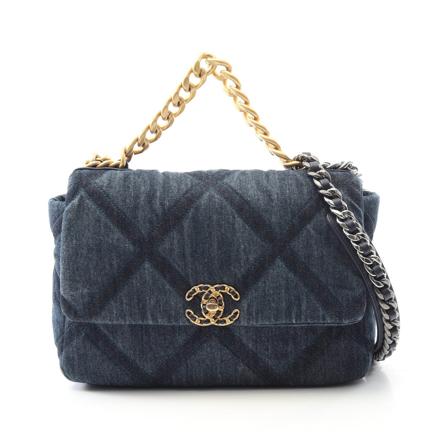 19 ディズヌフ マトラッセ チェーンショルダーバッグ デニム インディゴブルー コンビ金具 2WAY シャネル バッグ CHANEL